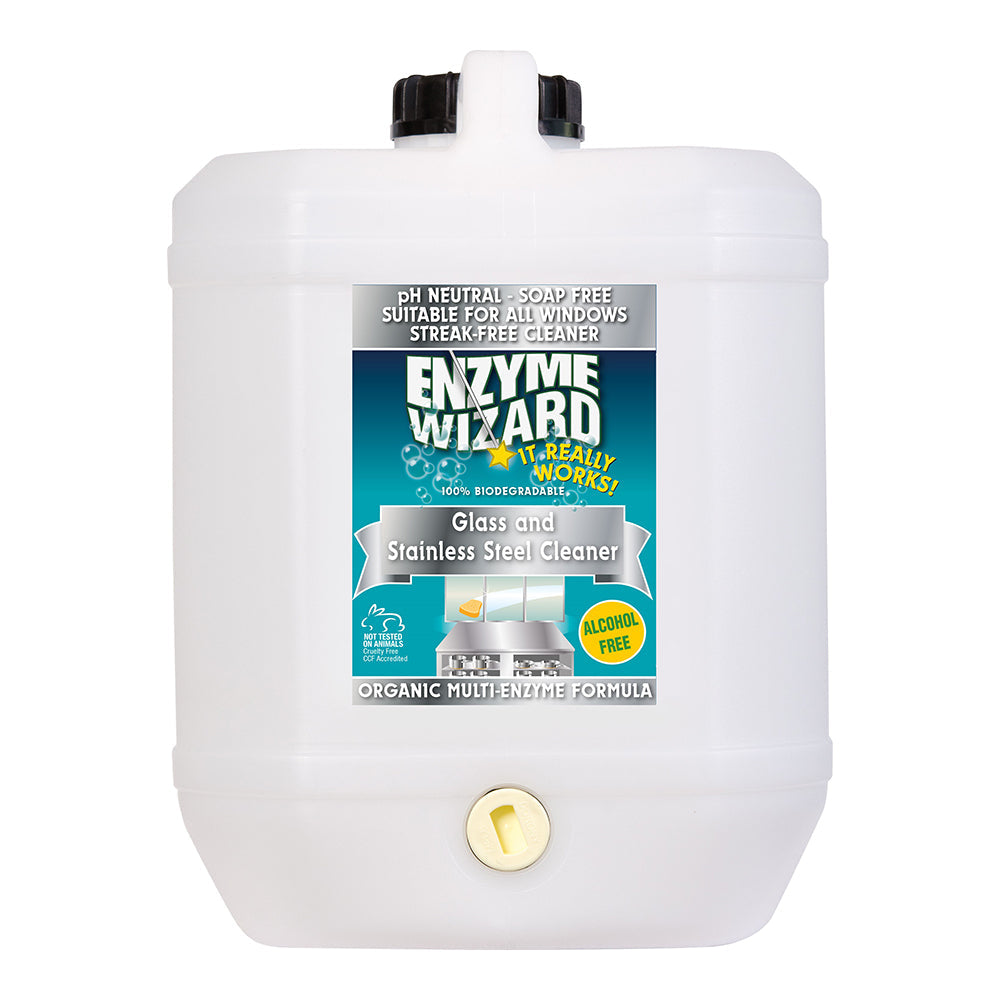 Enzyme Wizard Nonstreak Bathroom Window Glass Kitchen Stainless Steel Cleaner — 20l