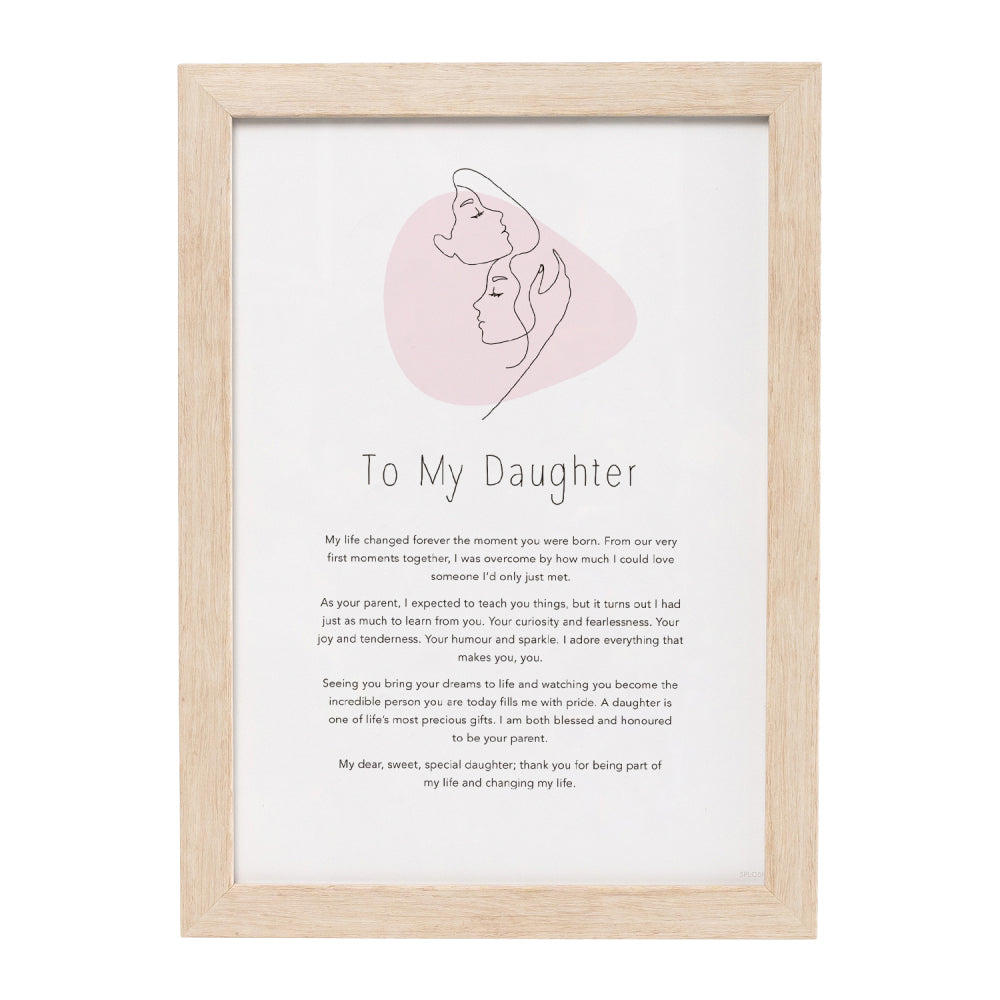 Splosh Gift Of Words To My Daughter Message Plaque Home Tabletop Decor 24x32.5cm