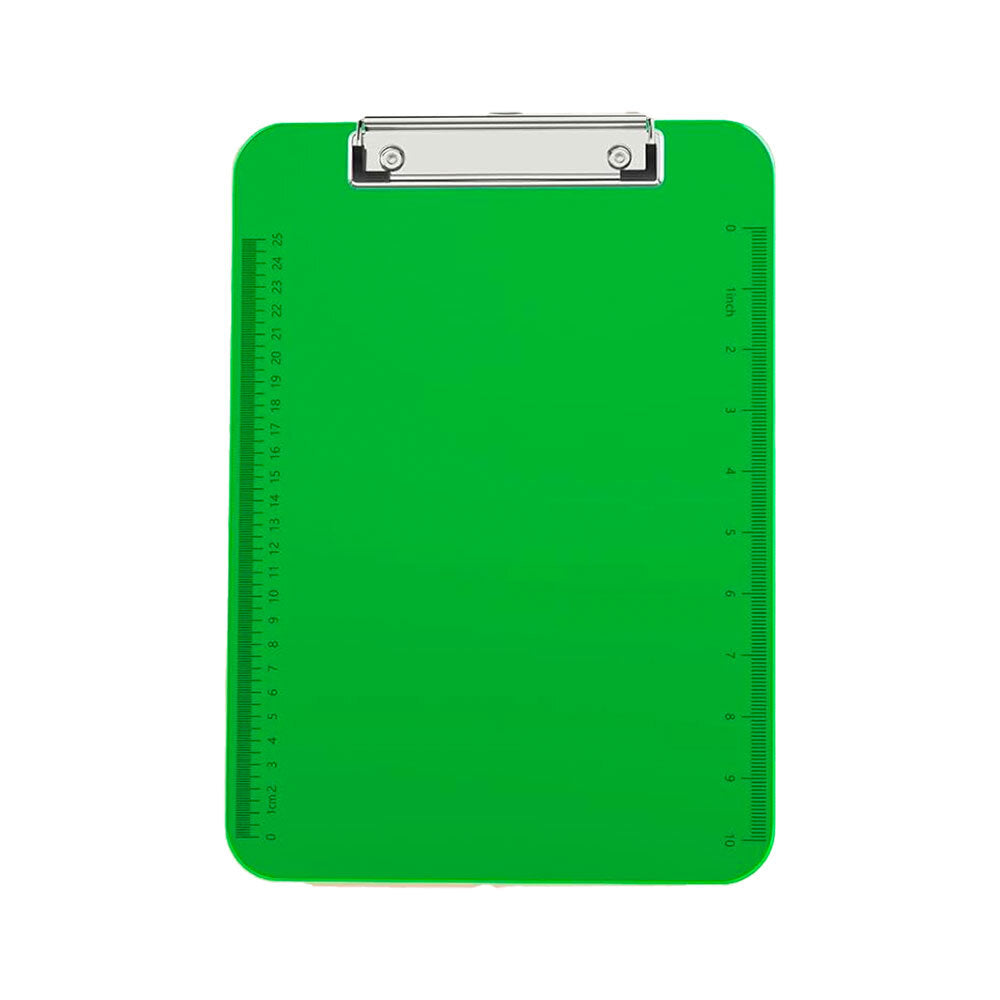Gusspak Plastic Clipboard A4 Paper - Transparent Green w/Ruler (25cm/10")