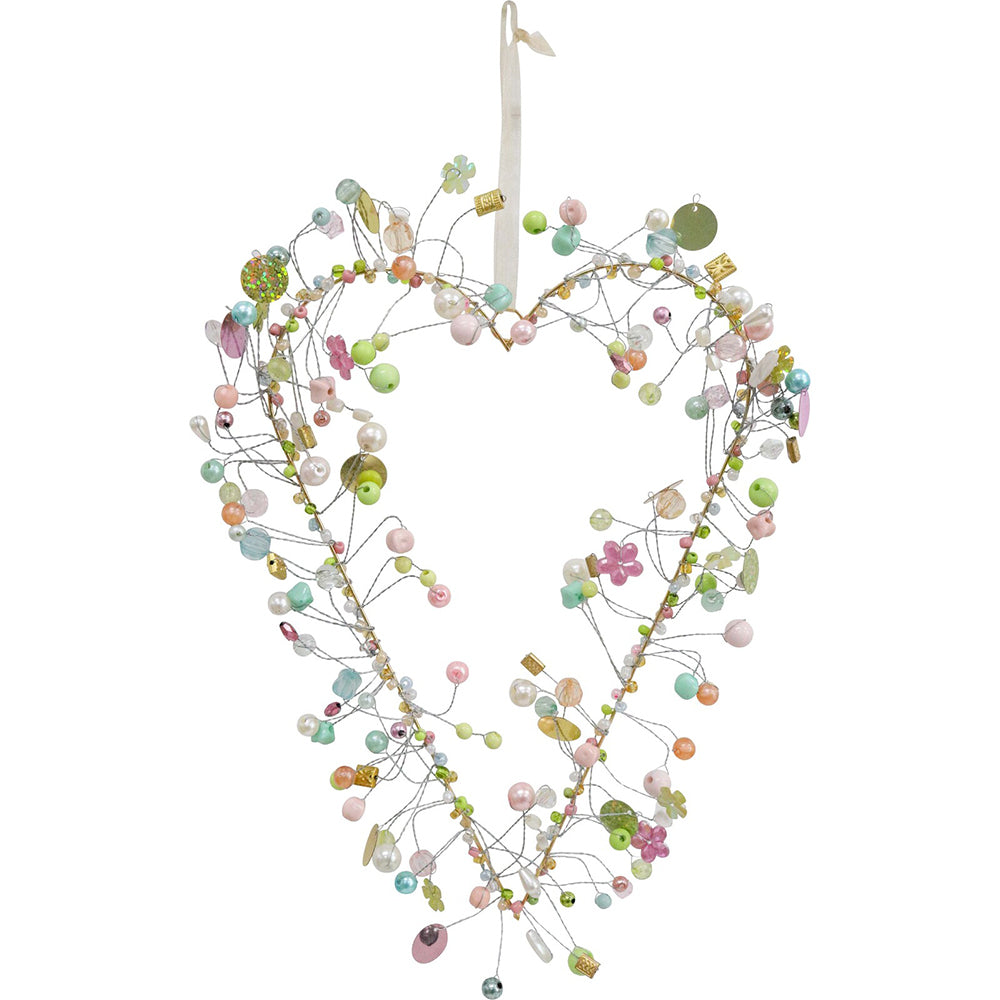 LVD Beaded Heart XL Blossom Decorative Hanging Sculpture Home/Lounge Decor (2 Pack) — image 2
