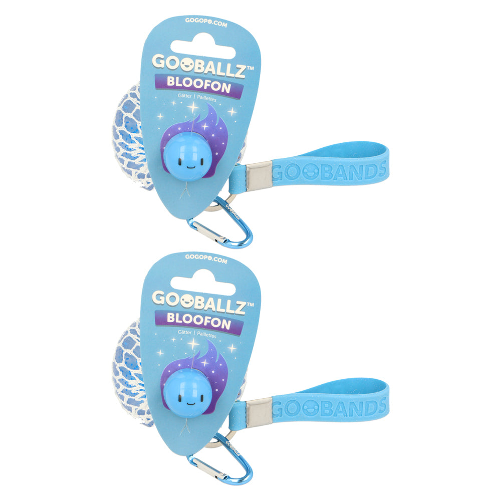 Gooballz Glow in The Dark 6.5cm Toys Wristband Keyring Silicone Kids 3y+ Asst (2 Pack)