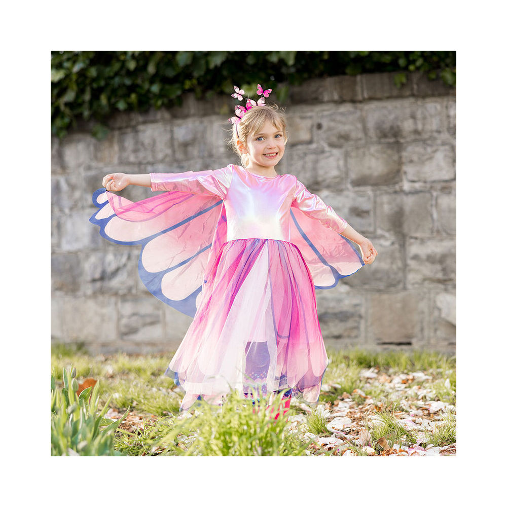 Great Pretenders Pink Butterfly Twirl Dress Size 5-6 w/Wings Kids Costume 5y+ — image 6