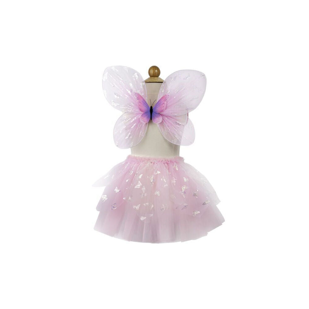 Great Pretenders 4y+ Flutter Butterfly Skirt & Wings Size 4-6 Costume Pink