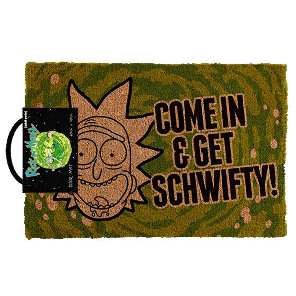 Rick & Morty Get Schwifty 60x40cm Door Mat Floor Entrance Rug Doormat Green