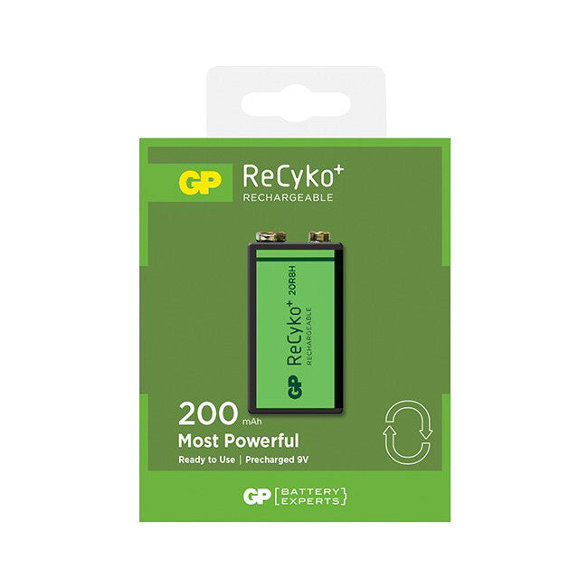 GP ReCyko+ 200 Series 200mAh Rechargeable LSD 9V NiMH Battery for Clocks — image 2