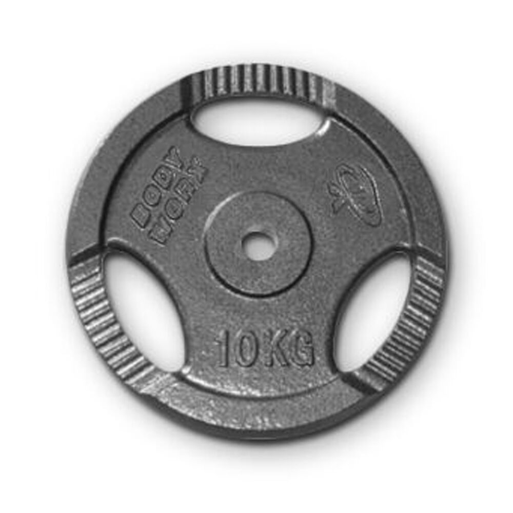 Bodyworx Ezy Grip Standard Disc Cast Iron Weight Plate Home Gym 30mm Hole — 10kg