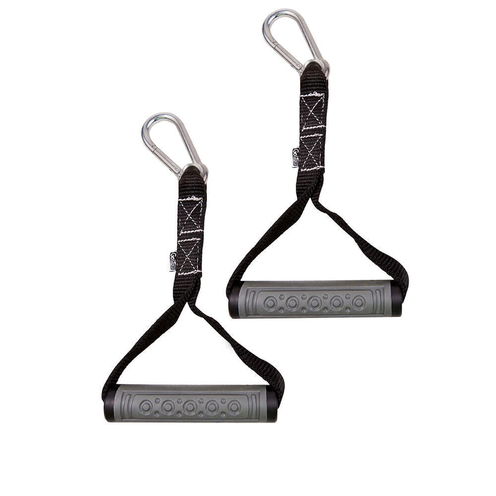 Gofit 2pc GoFit Power Band Pull Handle w/ Carabineer Workout Exercise Black/Grey (2 Pack) — image 2
