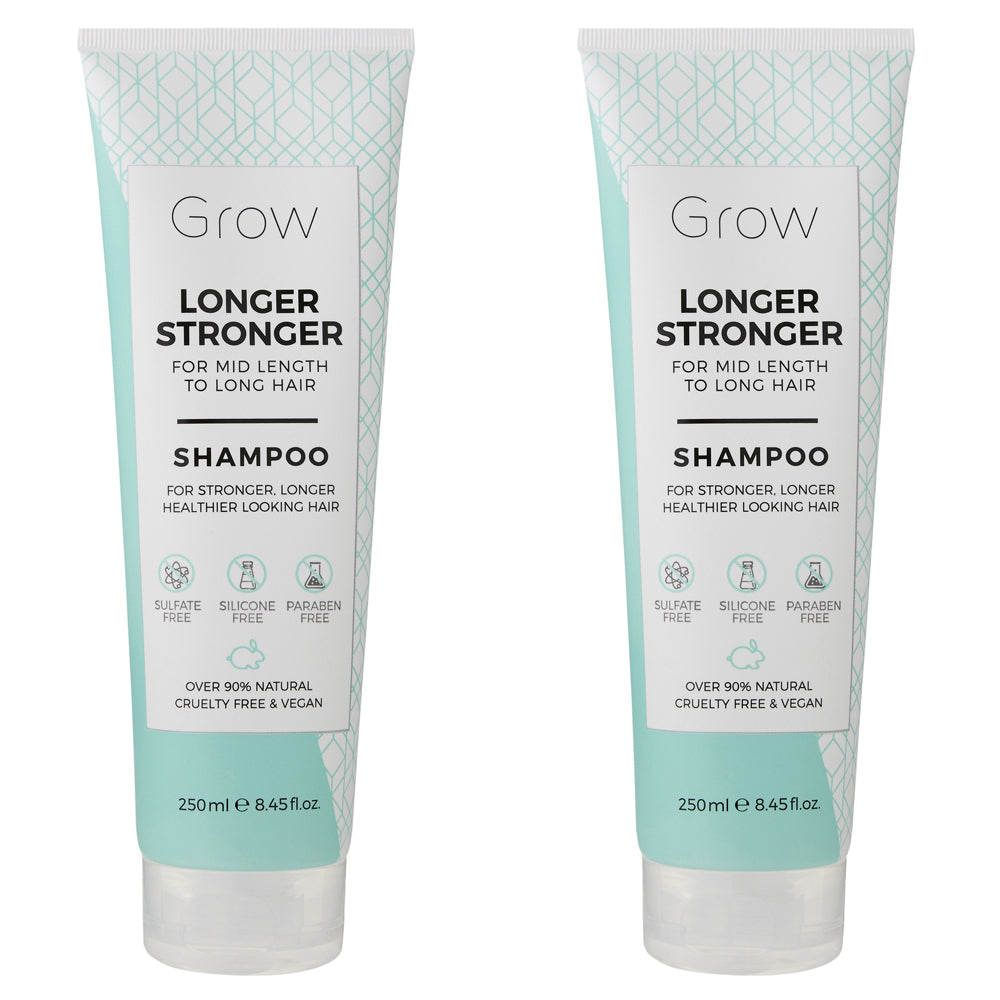 Grow Longer Stronger 250ml Shampoo Hair/Scalp Care Mid Length to Long Strand (2 Pack)