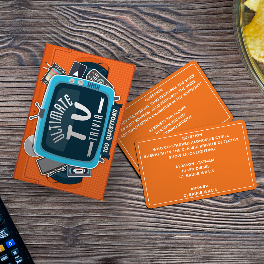 Gift Republic Ultimate TV Trivia Question Quiz Party Game Cards Set Deck (100 Pieces) — image 2