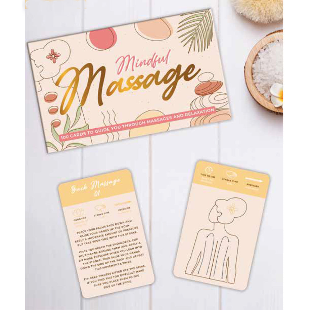 Gift Republic Mindful Massage Cards Self Care Relaxation Flashcards Set (100 Pieces)