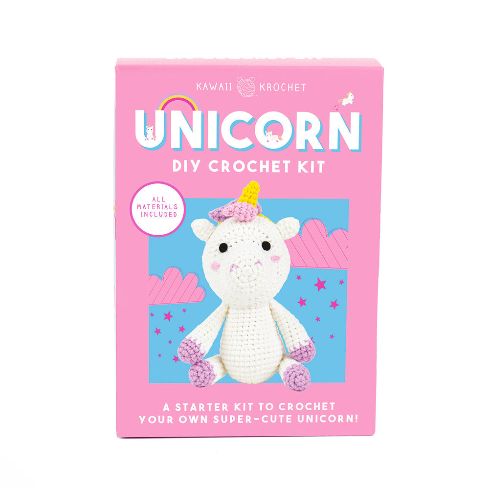 Gift Republic Kawaii Krochet Unicorn DIY Crochet Kit Hook/Needles Stuffing Set