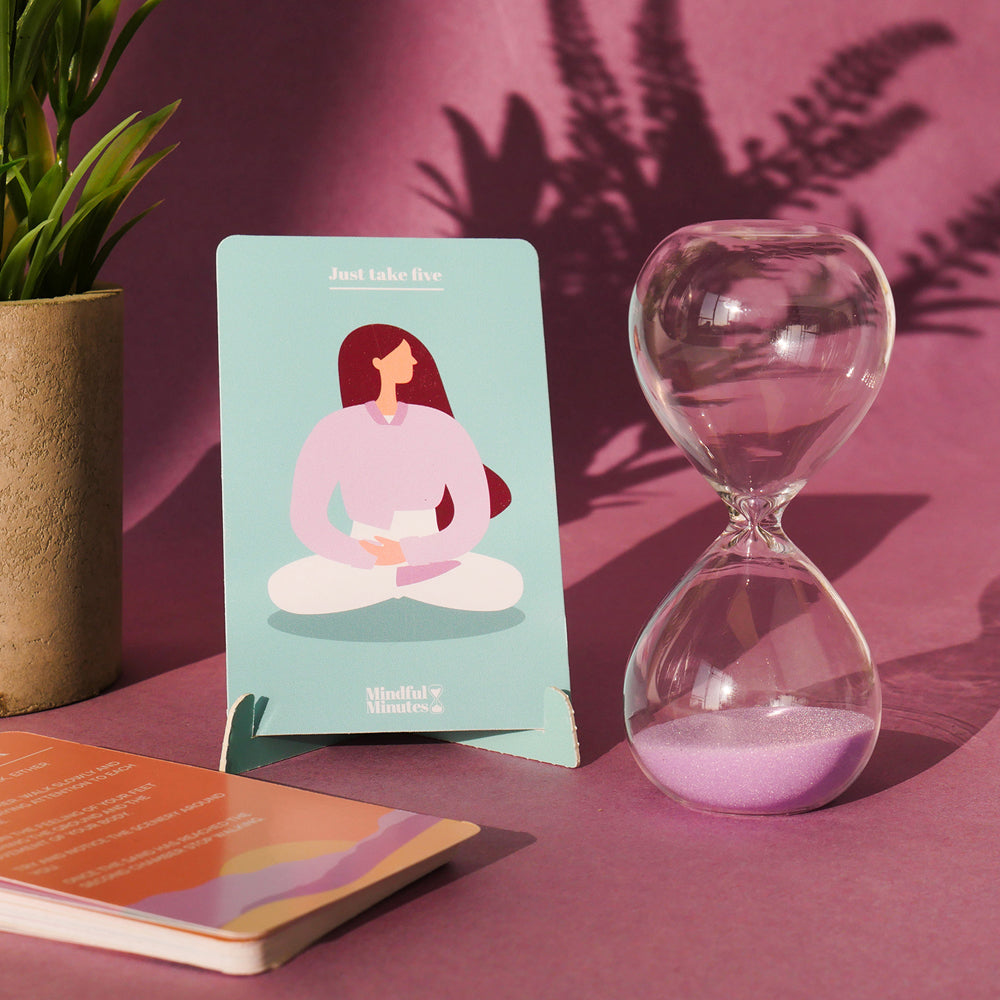 Gift Republic Mindful Minutes Calming/Relaxing Sand Timer w/ 20 Meditation Cards