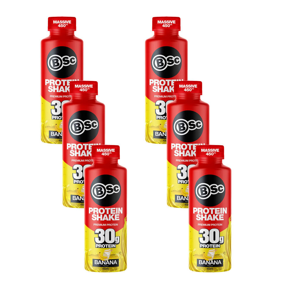BSc 6PK BSc Ready To Drink Premium 30g Protein Shake Post Workout 450ml Banana (2 Pack) — image 2