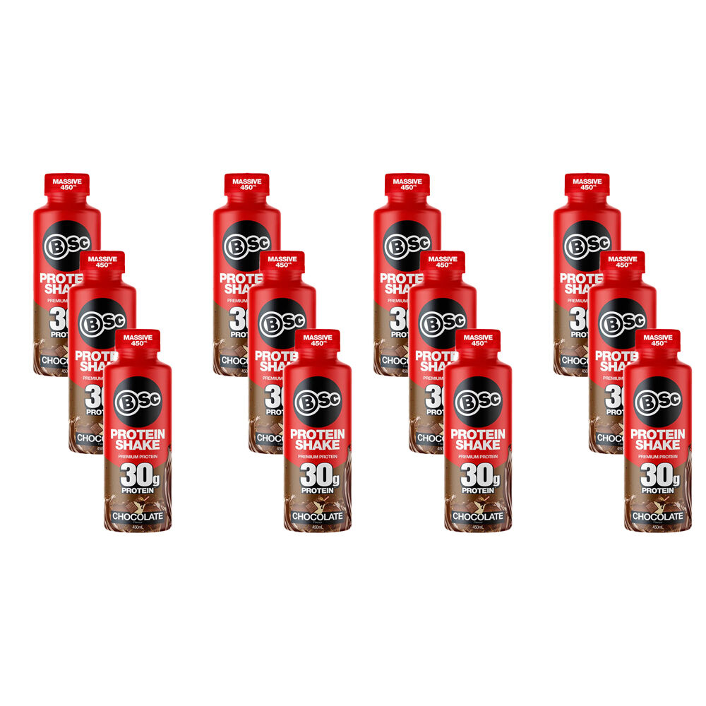 BSc 6PK BSc Ready To Drink Premium 30g Protein Shake Post Workout 450ml Chocolate (2 Pack)