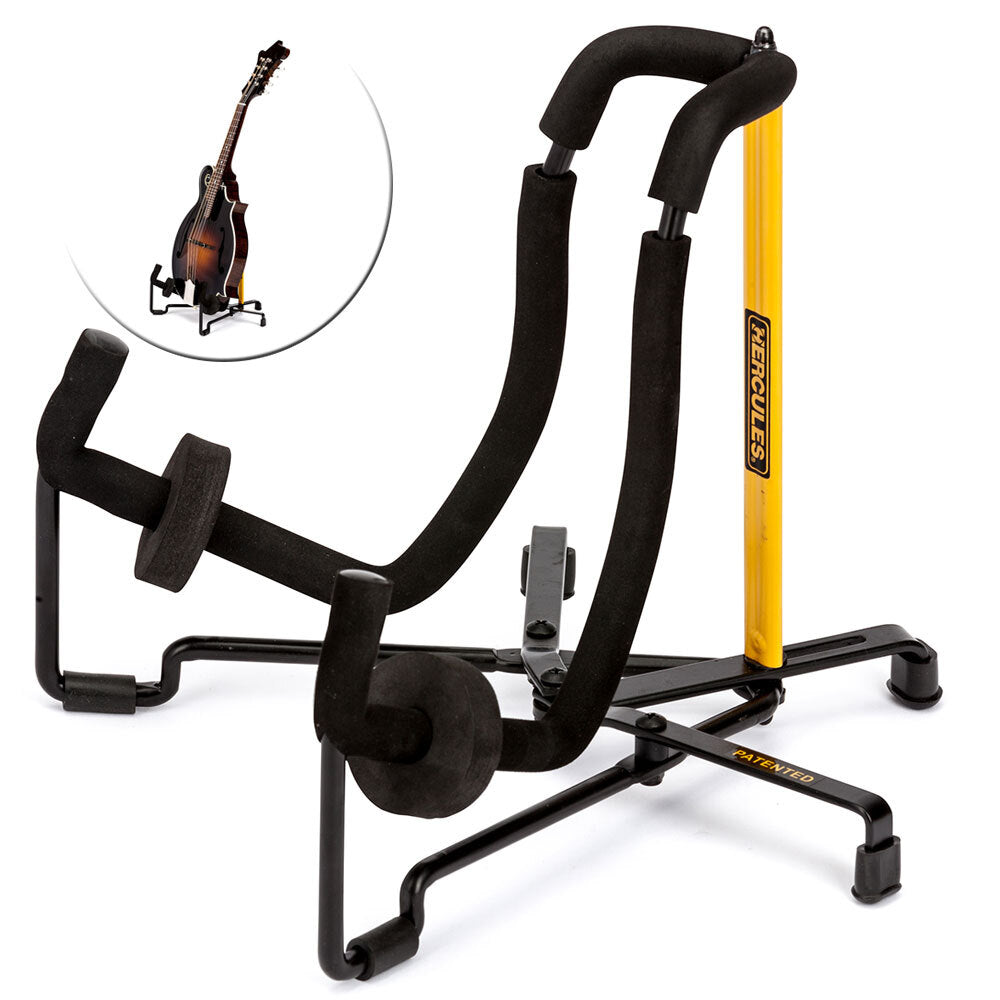 Hercules Travlite Fold Away Stand Musical Rack/Holder for Folk Instrument Black