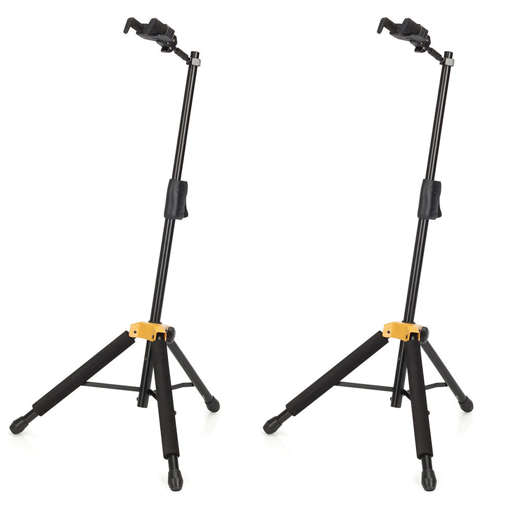 Hercules Single Guitar Stand/Holder Floor Rack Auto Grip w/Foldable Yoke MC6 (2 Pack)