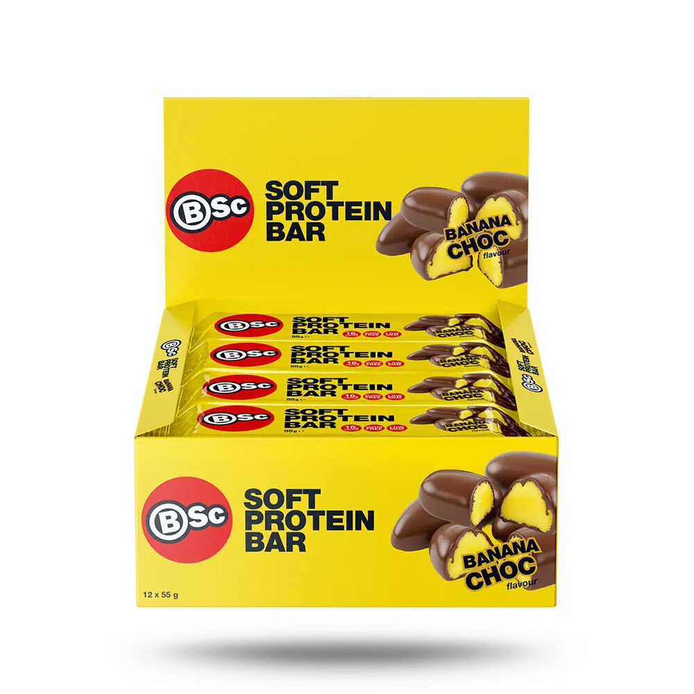 BSc Soft High Protein Low Carb Bar 55g Serve Banana Chocolate (12 Pack)