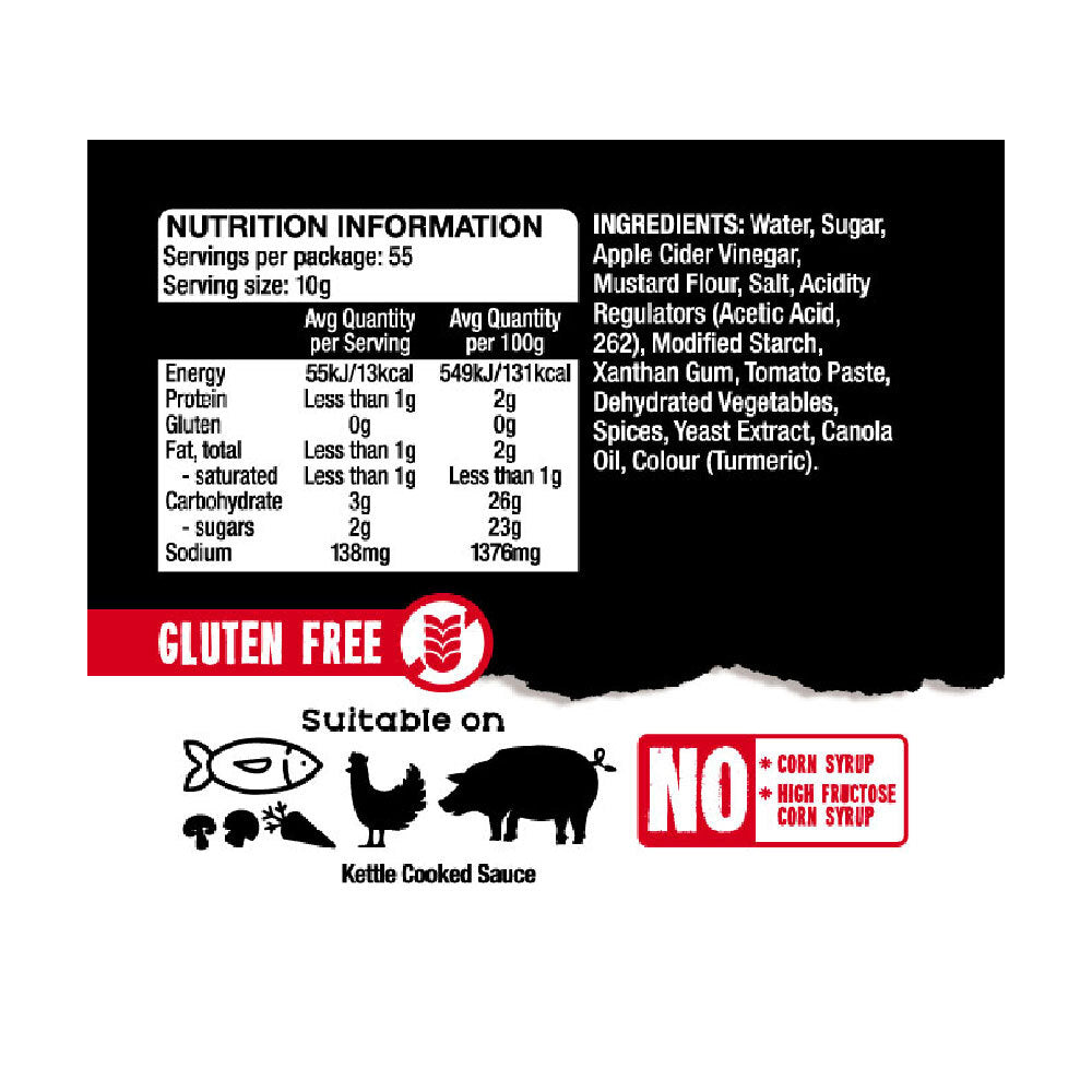 Grill Society BBQ Carolina Gold Sauce Gluten Free Rich Meat Condiment 550g — image 2
