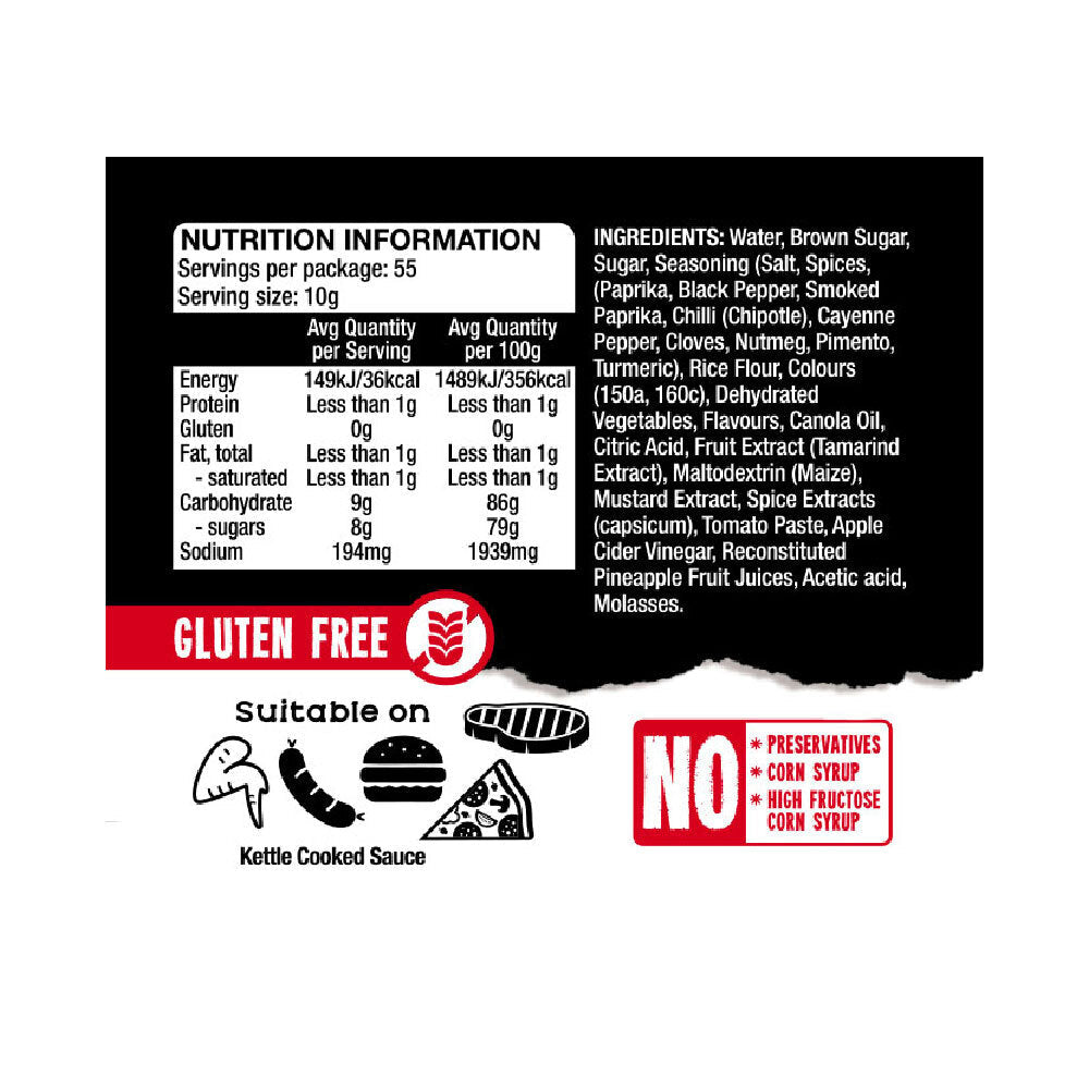Grill Society BBQ Signature Classic Sauce Gluten Free Meat Condiment 550g — image 2
