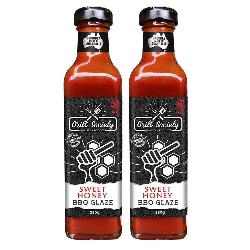 Grill Society 280g Grill Society Sweet Honey Glaze BBQ Dip Sauce/Condiment Cook/Roast/Grill (2 Pack)