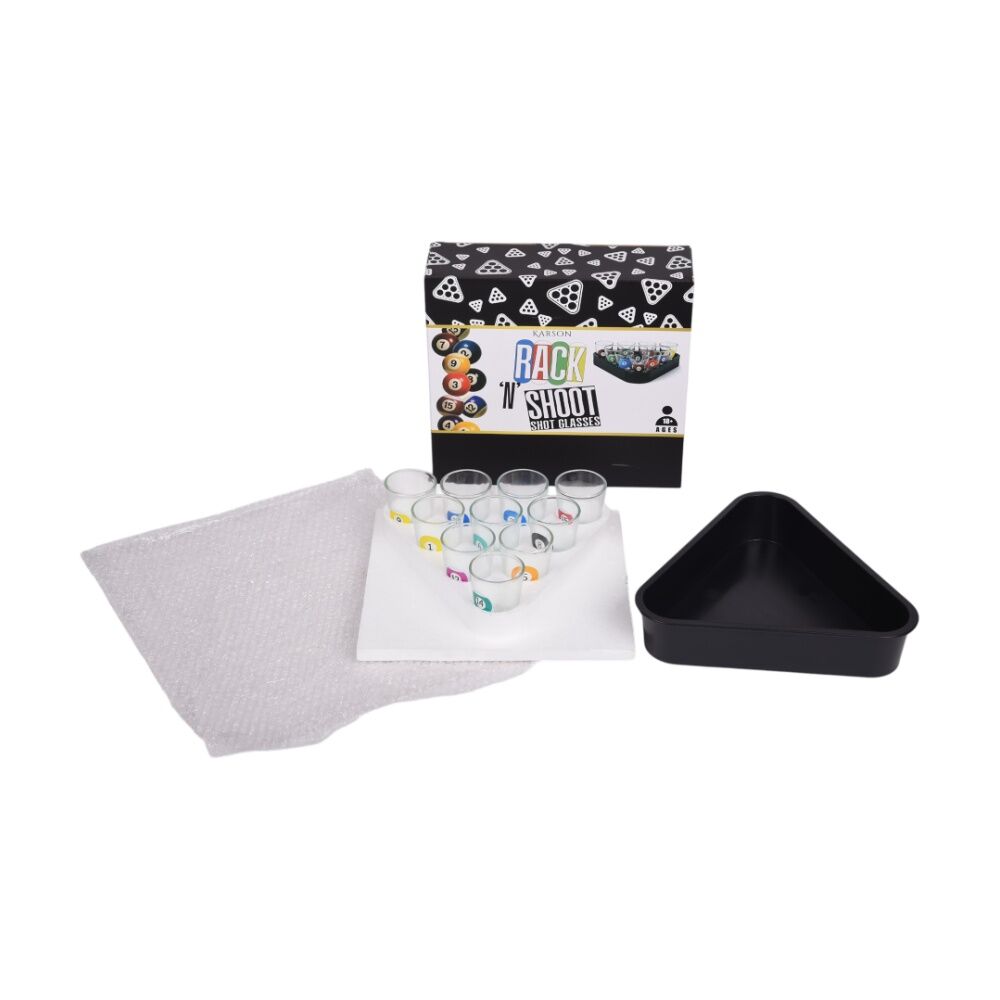 Karson Rack n Shoot Pool Shot Glassware Set 18y+ 23.5x21.7x7.5cm (10 Pieces) — image 3