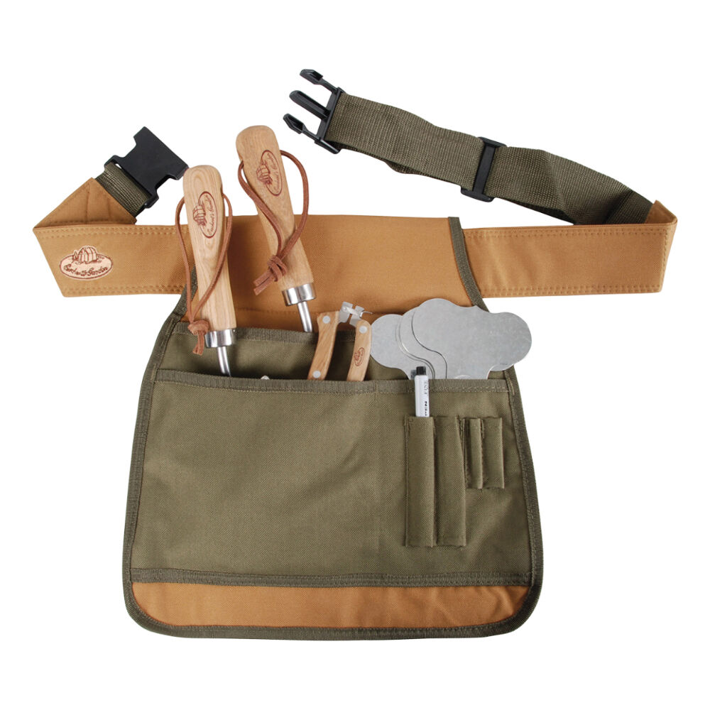 Esschert Design Garden Tool Belt Accessory Storage Adjustable Holder Green