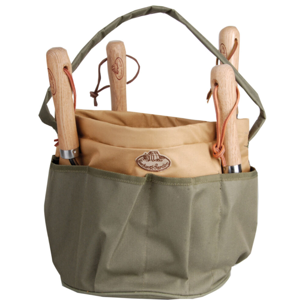 Esschert Design Canvas Tool Bag Gardening Accessory Carry Holder Green