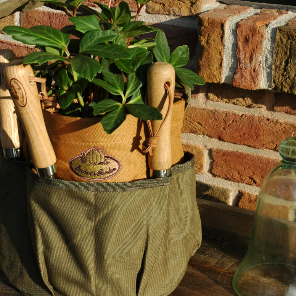 Esschert Design Canvas Tool Bag Gardening Accessory Carry Holder Green — image 3