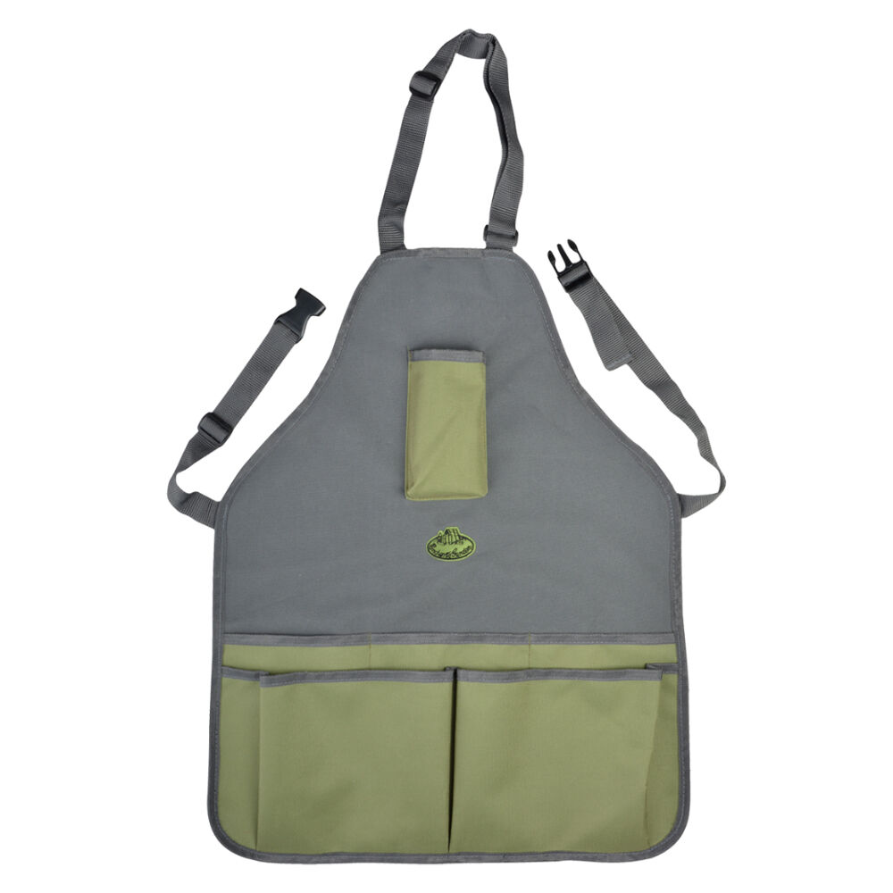 Esschert Design 75cm Grey/Khaki Adjustable Strap Garden Apron w/ Pockets — image 2