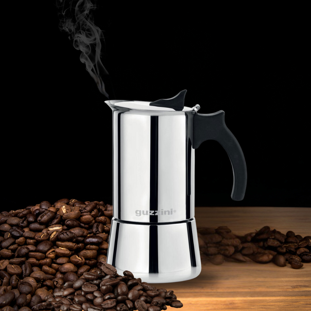 Guzzini Giulietta 180ml Moka Espresso Coffee Maker S/Steel Stovetop Percolator — image 3