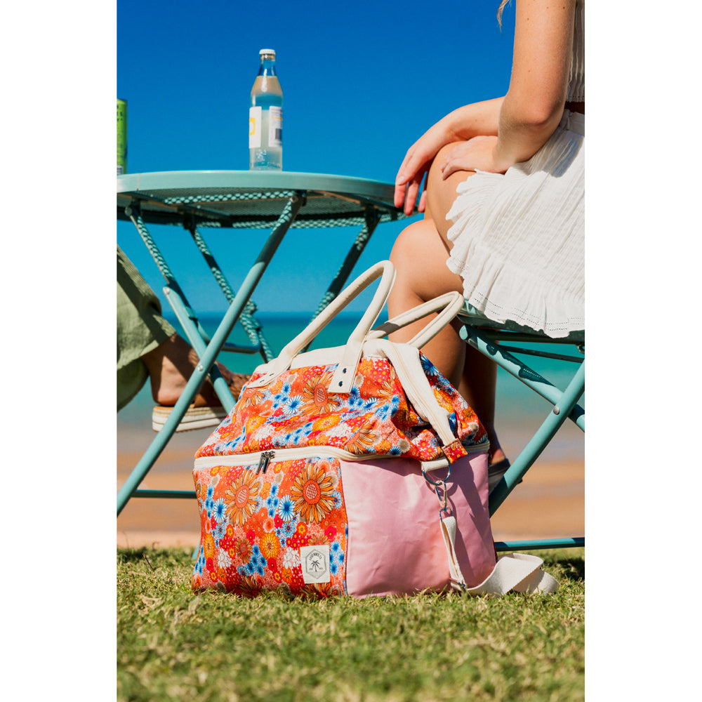 Good Vibes Premium Insulated Picnic Cooler Bag Retro Summer Print 40x35x26cm — image 2