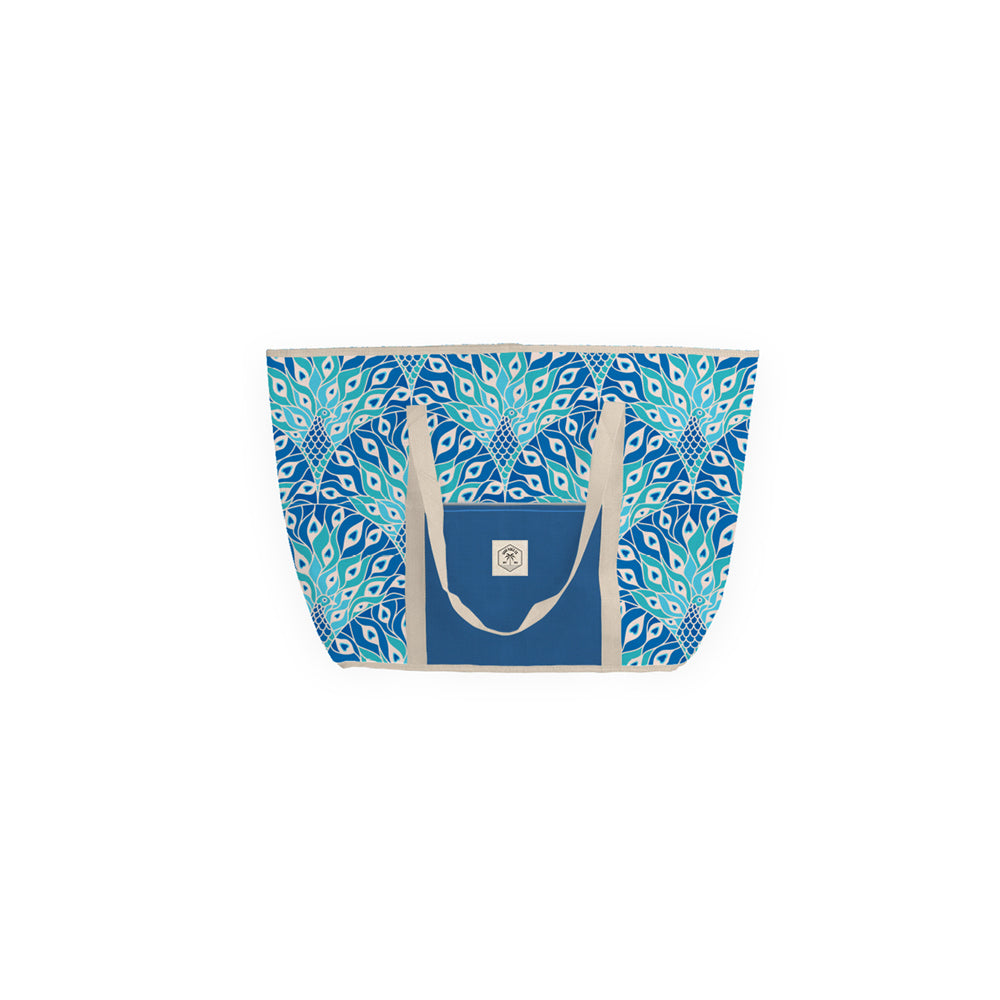 Good Vibes Outdoor Camping Jumbo Beach Carry Bag Peacock Paradise Print 47x72cm