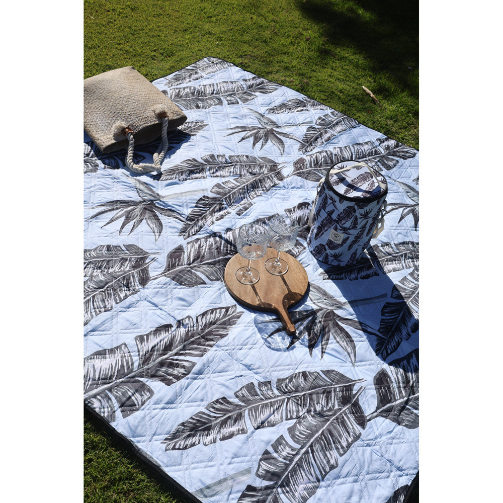 Good Vibes Premium Durable Outdoor Picnic Mat Sorrento Palm Print 200x200cm — image 2