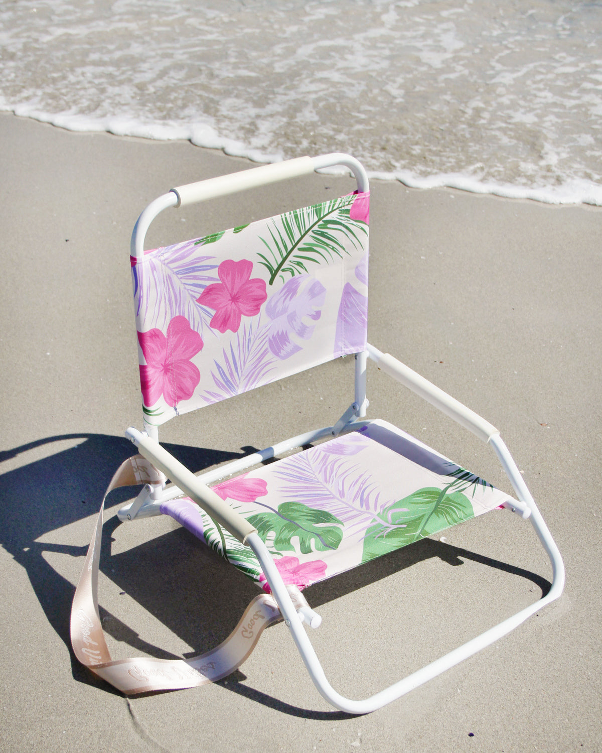 Good Vibes 60x58cm Beach/Outdoor Chair Foldable Hawaiian w/ Steel Frame White — image 2