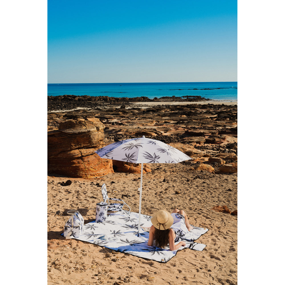 Good Vibes Outdoor Beach Umbrella w/Matchng Carry Bag Havana Print 180x180cm — image 3