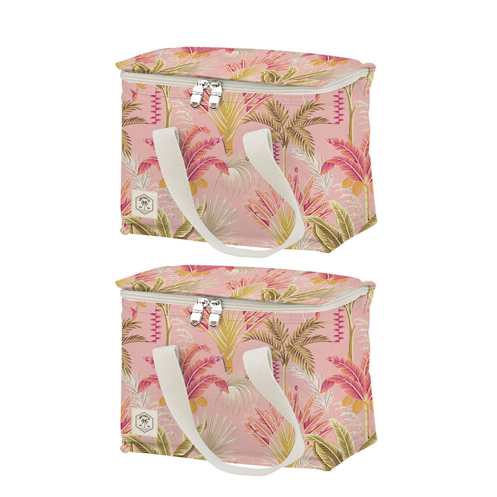 Good Vibes Premium Insulated Lunch Bag Tropicana Print 20x25x20cm (2 Pack)