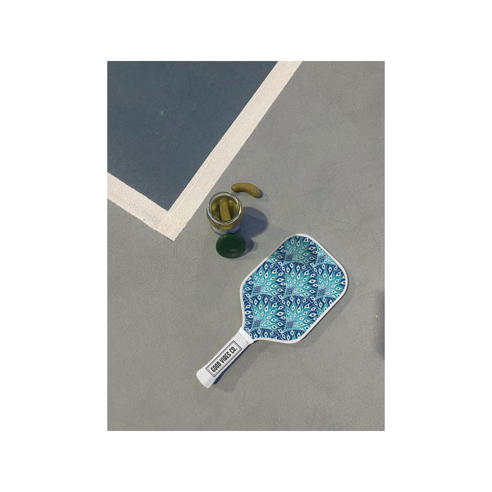 Good Vibes Pickle Ball Set Peacock Paradise Print 20x40x2.5cm Carbon Fibre — image 3