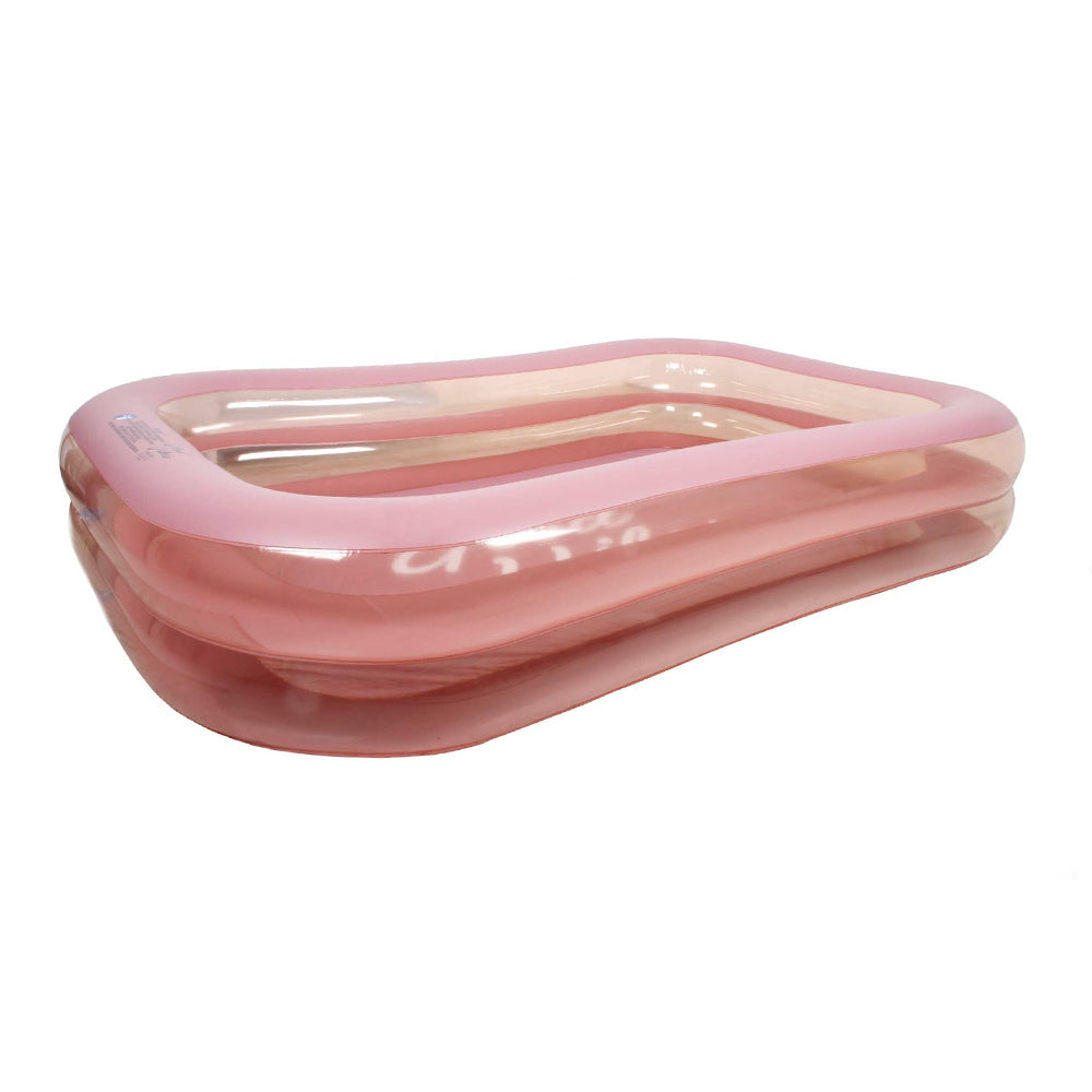 Good Vibes 262x175cm PVC Inflatable Swimming Pool Above Ground Family/Kids Pink — image 2