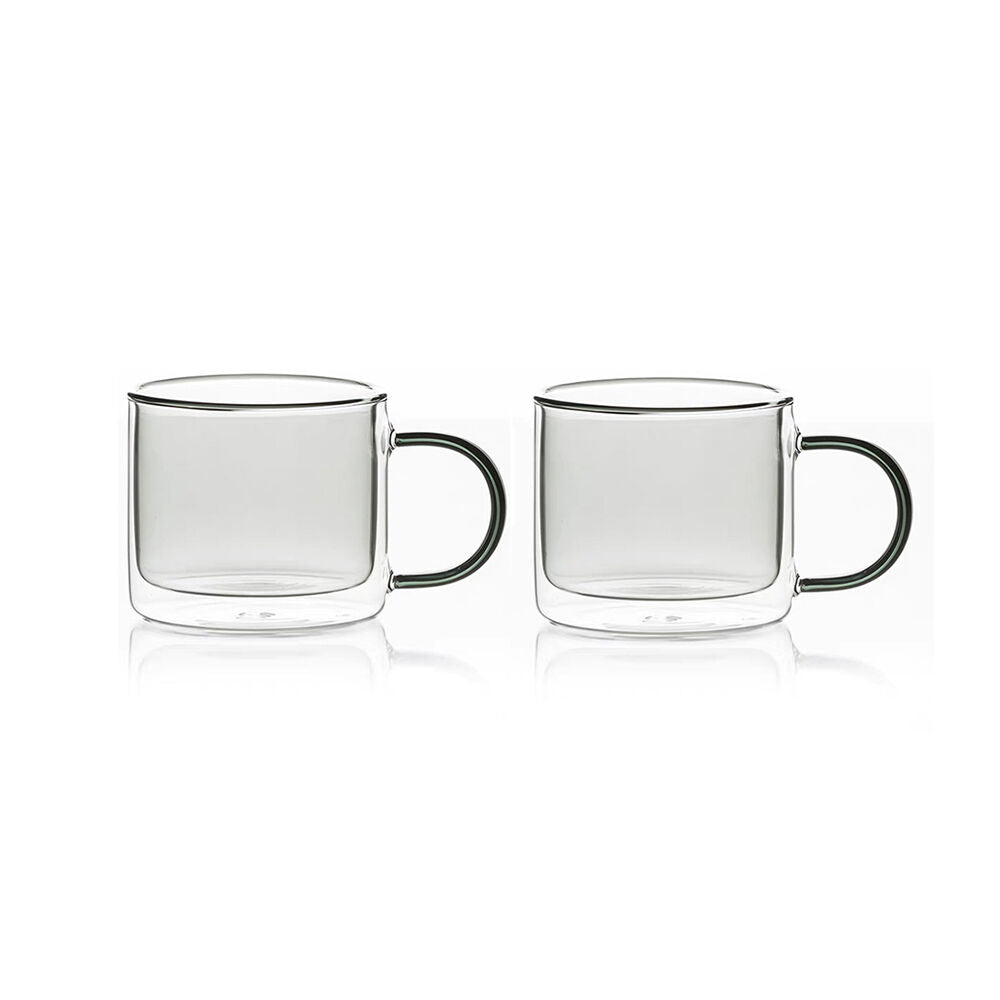 NF Living Serving Hued Cups 250ml Solid Double-Walled Grey (2 Pieces)