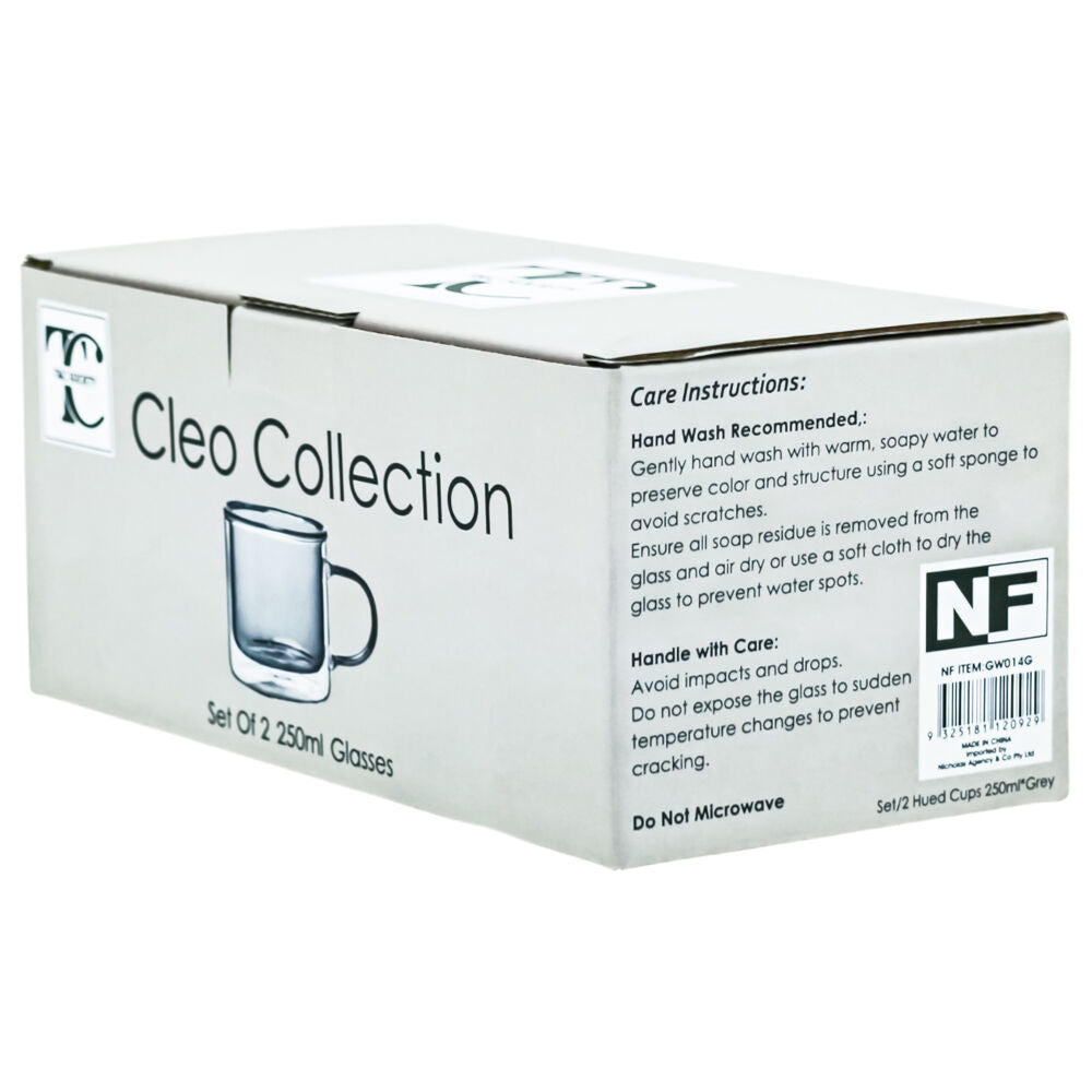 NF Living Serving Hued Cups 250ml Solid Double-Walled Grey (2 Pieces) — image 4