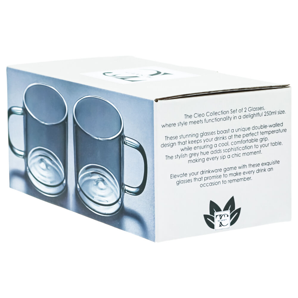 NF Living Serving Hued Cups 250ml Solid Double-Walled Grey (2 Pieces) — image 6