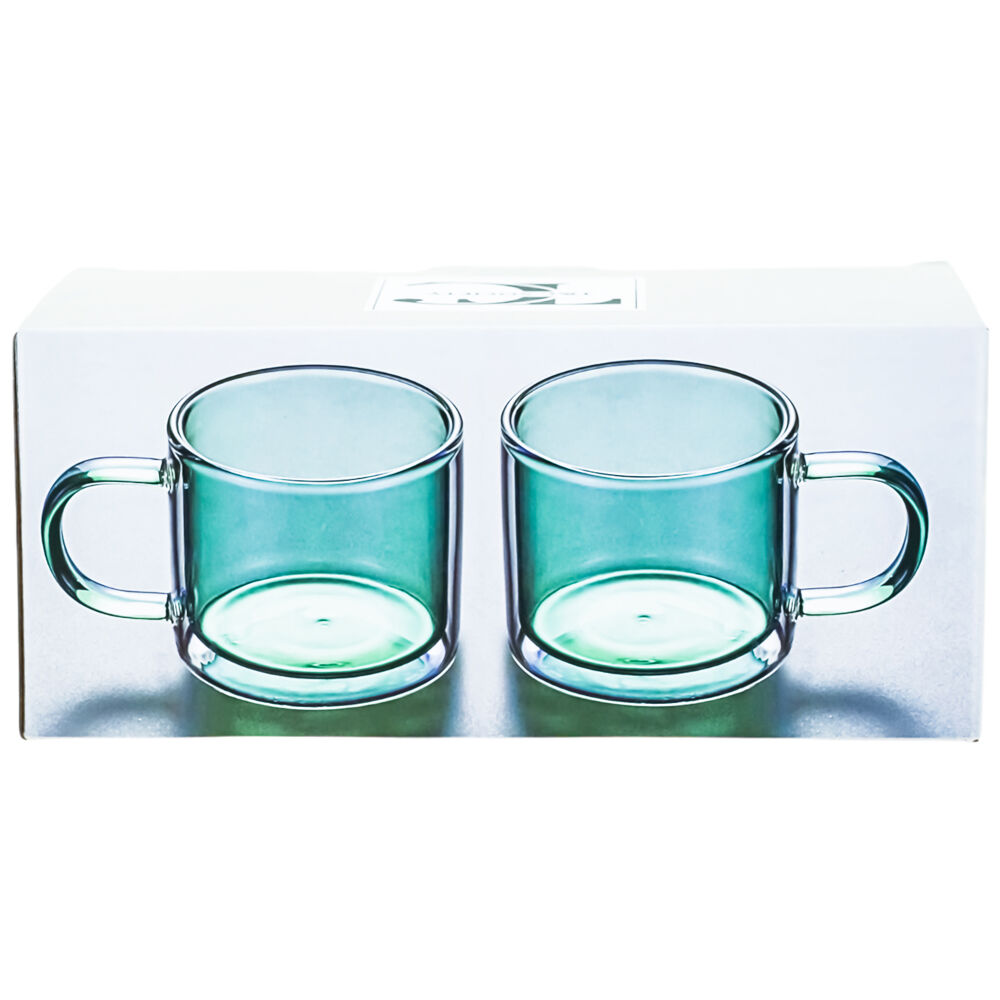 NF Living Serving Hued Cups 250ml Solid Double-Walled Green (2 Pieces) — image 5