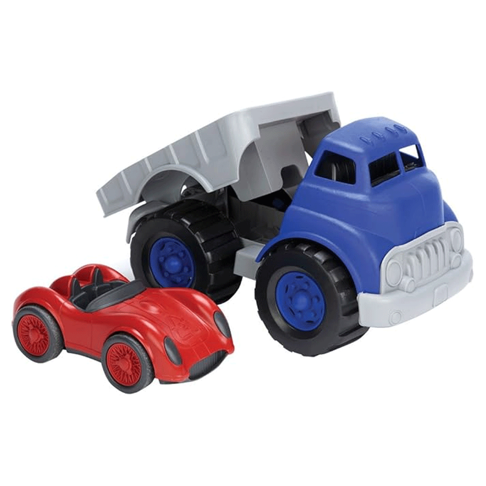 Green Toys Childrens/Kids Flatbed with Red Race Car Vehicle Playset Toy 1+ — image 3