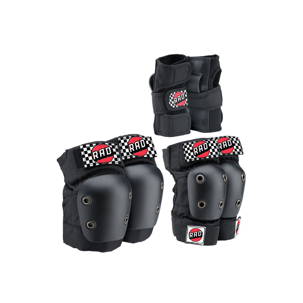 Rad Board CO Skate Wrist/Knee/Elbow Protective Pad Set Black