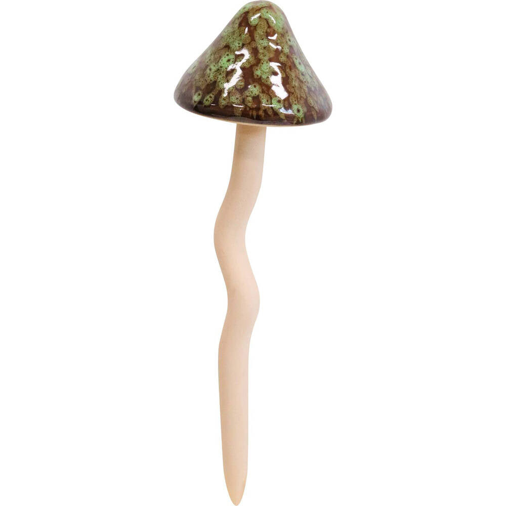 LVD Porcelain Jiggle Mushroom Sculpture Home/Office/Lounge Decor 23.5cm Green