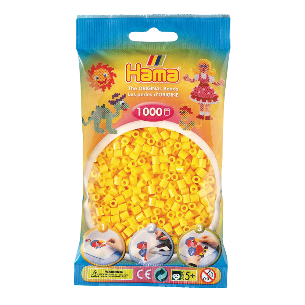Hama 1000pc Hama Bead Bags Kids DIY Building Activity Art/Craft Toy Yellow 5y+ (5 Pack) — image 2