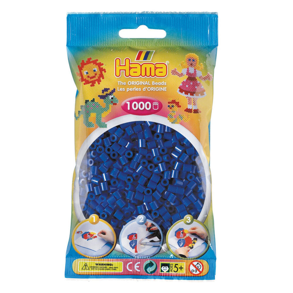 Hama 1000pc Hama Bead Bags Kids DIY Building Activity Art/Craft Toy Blue 5y+ (5 Pack) — image 2