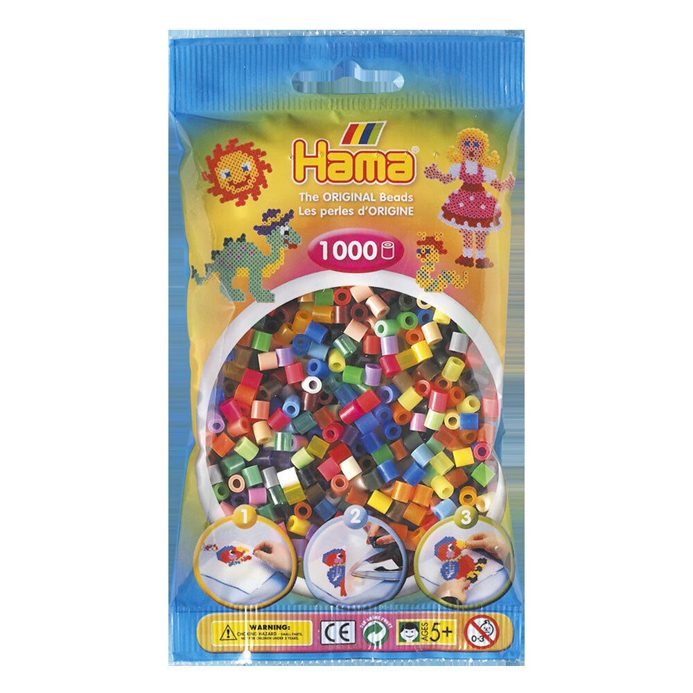 Hama Beads All Colours Bags Kids/Children Building Activity Fun Toy 5+ (1000 Pieces)