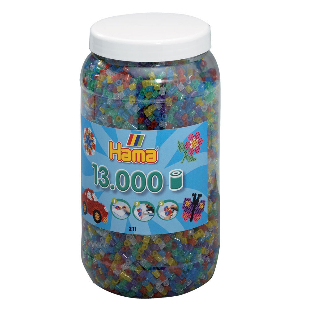 Hama Beads Glitter Mix Tub Kids/Children Building Activity Fun Toy 5+ (13000 Pieces)
