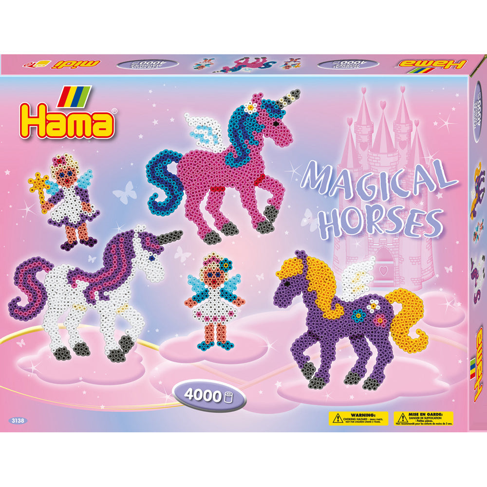 Hama Magical Horses Beads Kids/Children Building Toy Large Gift Box 5+ (4000 Pieces)